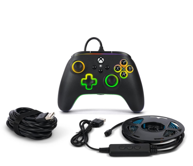 PowerA PC/XS Pad Advantage Lumectra czarny i taśma LED RGB - 1195492 - zdjęcie 8